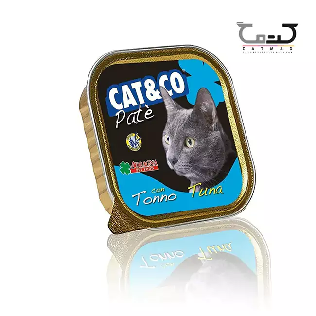 خوراک کاسه ای گربه با طعم گوشت ماهی تن cat&co